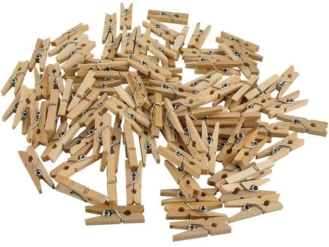 Kolíčky dřevěné přírodní 25mm - 100ks /ekon.bal/