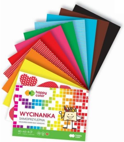 Blok samolepících barevných papírů 80g/m2 A5 - 8 listů