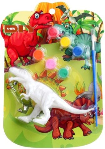 Kreativní omalovánka s barvičkami a štetcem Dino - 1ks