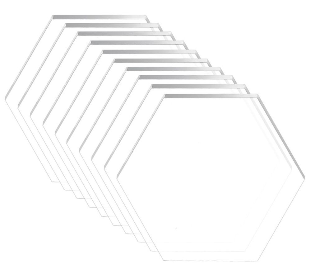 Akrylová destička ledový efekt Hexagon 43x49x3mm - 1ks