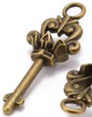 Bižuterní dekorace Klíč barva antik bronz 60x22x2mm - 1ks
