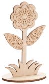 Dekorace dřevěná na stojánku na postavení Květina 100x60mm - 1ks | Květ, Květ