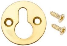 Dekorace nebo závěs kov Klíčová dírka 25x2mm + 2 šroubky - 1set - Zlatá
