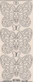 Obrysové samolepky stříbrné Motýli s glitry 10x23cm