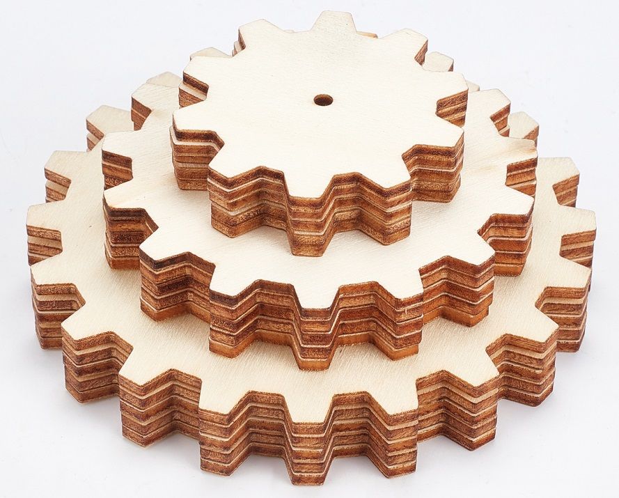 Dekorace dřevěná Ozubené kolečka - 1ks