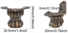 Ozdobné kování na krabičky Nožička antik bronz 24x35,5x20mm - 1ks