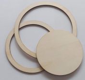 Sada dřevěný kruh na lapač snů (Ø 10/12/14cm) 3ks