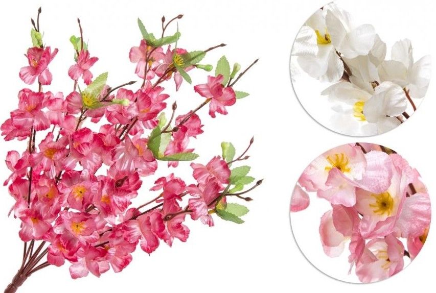 Dekorace umělá Jabloňové květy 39cm - Malina