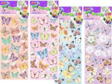 Samolepky Motýli 11x328cm - 1ks | Lila, Meruňka, Modré, Růžové
