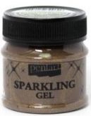 Třpytivý gel (pasta) průhledný SPARKLING 50ml Pentart - Zlatý D