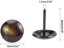 Ozdobný hřebíček s kulatou hlavičkou, kov barva antik bronz 16x20mm - 1ks