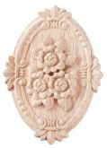 Termoplastické ohebné dřevo masiv Růže 89x65mm - 1ks - Medailon květy