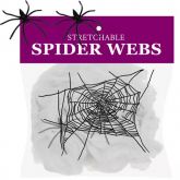 Dekorace Halloween pavučina bílá s dvěma pavoučky 