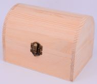 Dřevěná krabička s kováním oblé víko 16x12x11,4cm - 1ks