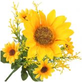 Dekorace umělá kytice Slunečnice 23cm/5 květů