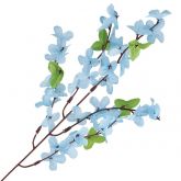 Dekorace umělá Větvička s květy 50cm - 1ks | Bílá, Ecru, Modrá, Růžová