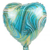 Nafukovací foliový balonek Srdce 35x33cm - 1ks - Modrý