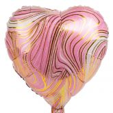 Nafukovací foliový balonek Srdce 35x33cm - 1ks - Růžový