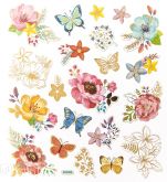 Samolepky DP Craft Květy a motýli - 21ks