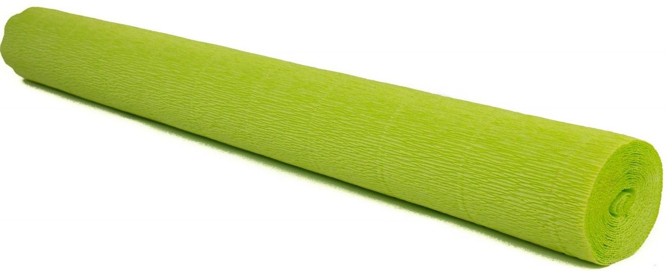 Krepový papír EXTRA pevný 180g, 50x200cm - k výrobě květů a jiné dekorace - Limetková zelená