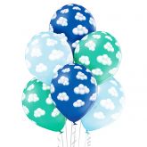 Nafukovací balonky Mráčky 30cm - 6ks - Modré