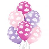 Nafukovací balonky Mráčky 30cm - 6ks - Růžové