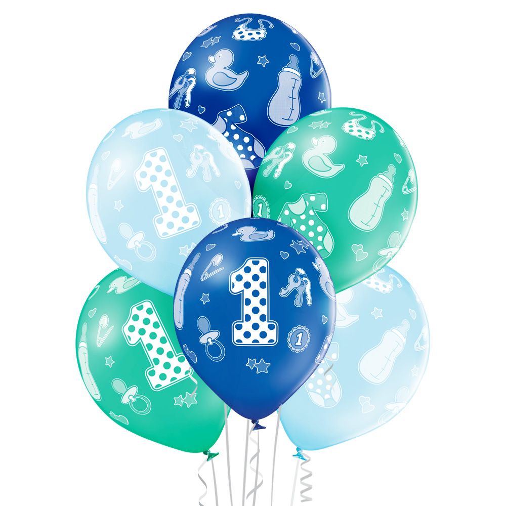 Nafukovací balonky Narozeniny 30cm - 6ks - Modré