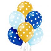Nafukovací balonky Puntíky 30cm - 5ks - Modré