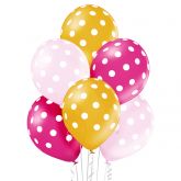 Nafukovací balonky Puntíky 30cm - 5ks - Růžové