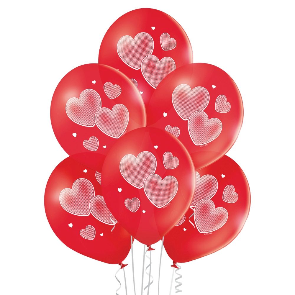 Nafukovací balonky Srdíčka 30cm - 6ks