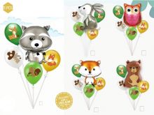 Nafukovací balonky Zvířátka 30-65cm - 5ks | Liška, Medvídek, Sovička, Vlk, Zajíček