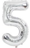 Nafukovací foliový balonek stříbrný Číslice 40cm - 1ks - Číslo 0