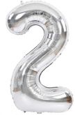Nafukovací foliový balonek stříbrný Číslice 40cm - 1ks - Číslo 5