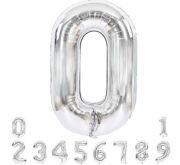 Nafukovací foliový balonek stříbrný Číslice 40cm - 1ks
