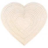 Sada dřevěné Srdce na lapač snů - 12+1ks