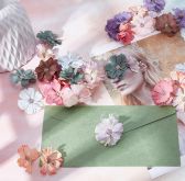 Dekorace textilní Květy mix barev 45mm - 5ks