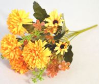 Dekorace umělá kytice Chryzantém žluté 30cm - 1ks/7květů/