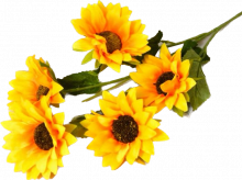 Dekorace umělá kytice Slunečnice 70cm / 5 květů