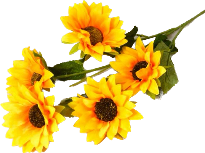 Dekorace umělá kytice Slunečnice 70cm / 5 květů