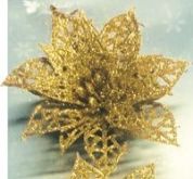 Dekorace vánoční krajková RŮŽE 8cm - 1 květ