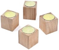 Svícínek dřevo Kvádr 53x45mm (bez svíčky) - 1ks