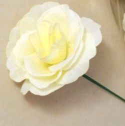 Vazbový květ zápich Růže krémová 5cm - 1ks