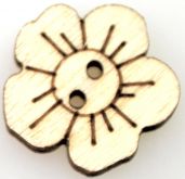 Dřevěný knoflíček Květinka 15mm - 1ks
