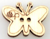 Dřevěný knoflíček Motýlek 20x15mm - 1ks