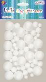 Koule polystyren bílé mix velikostí 10-25mm - 50ks