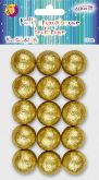Kuličky z polystyrenu s glitry zlaté 30mm - 15ks