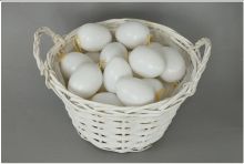  Dekorace Plastová vejce bílá 6cm - 12ks