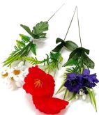 Dekorace umělá květy 55cm - 1ks | Kopretiny, Máky