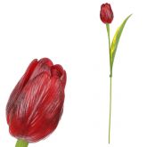 Dekorace plast Tulipán 43cm - 1květ - Bordo
