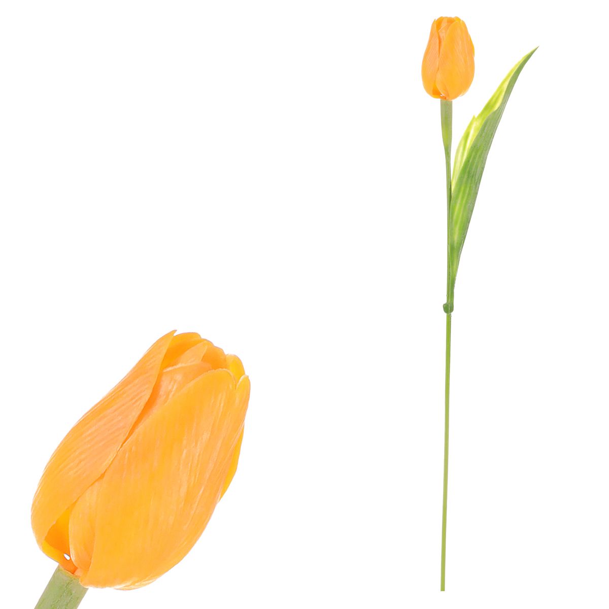 Dekorace plast Tulipán 43cm - 1květ - Pomerančový